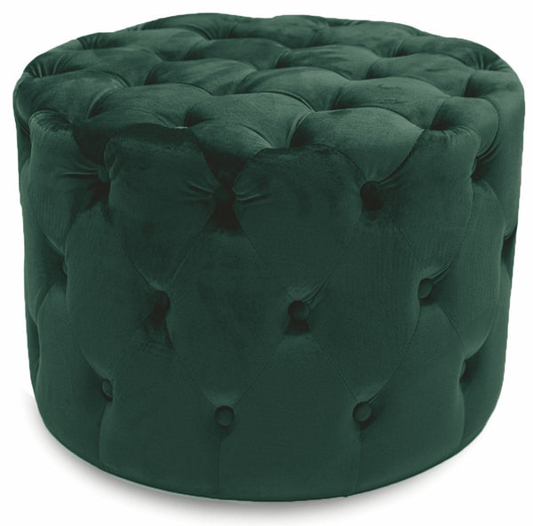Pouf Poggiapiedi Sgabello Tondo Ø60 cm in Velluto Soriani Verde prezzo