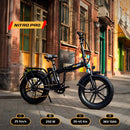 Fat-Bike Bicicletta Elettrica Pieghevole 36V a Pedalata Assistita 20” 250W SkyJet NitroPro Nera