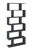 Libreria Moderana 80x24,6x191,8 cm Calli Bianco Lucido e Ardesia