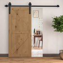 Kit per Porta Scorrevole Rustico con Binario 200 cm in Acciaio Nero