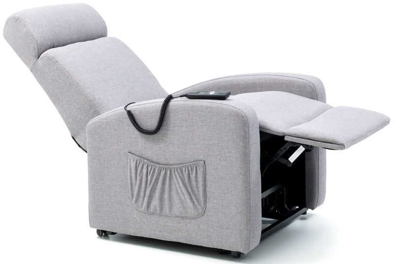 Poltrona Alzapersona Elettrica 1 Motore Reclinabile a Motore in Tessuto Marta Grigia