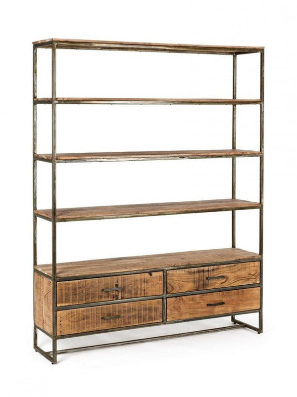Libreria 4 Ripiani 4 Cassetti 145x35x190h cm Elmer prezzo