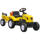 Trattore a Pedali per Bambini con Rimorchio e Accessori Giallo   