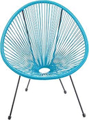 Poltrona da Giardino 72x77,5x85 cm Scooby in Acciaio e PE Azzurro  