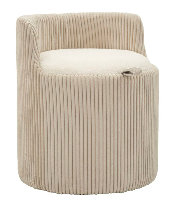 acquista Puff da Toletta Dublino con Contenitore Ø47x53 cm in MDF e Spugna e Poliestere Bianco