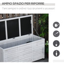 Panca Contenitore da Giardino 127x56x60 cm in Legno di Abete Bianca
