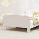 Letto Singolo per Bambini 3-8 anni 143,5x74,2x54 cm con Sponda Anticaduta e Rete a Doghe in MDF Bianco      