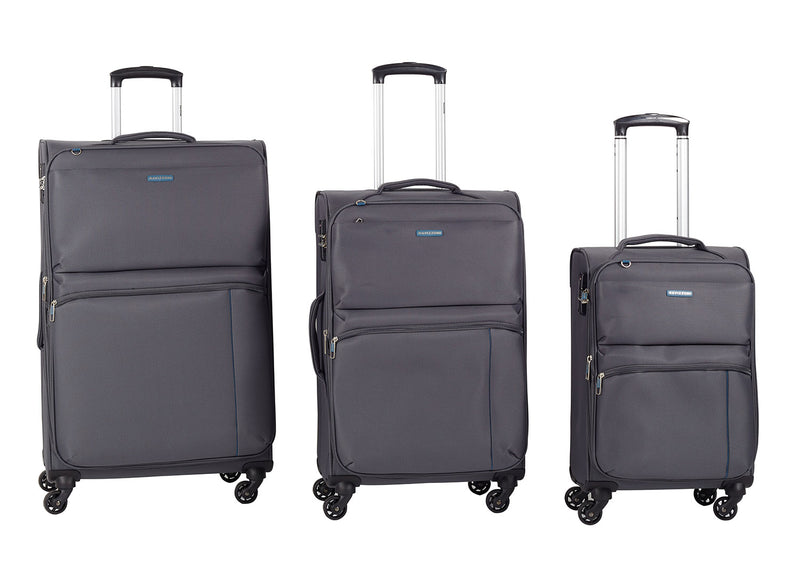 Set 3 Valigie Trolley Espandibile in Poliestere TSA Ravizzoni Manila Grigio