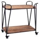 Carrello in Metallo 2 Ripiani in Legno