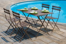 Tavolo Rettangolare da Giardino 110x70 cm in Ferro Vorghini Bistrò Tortora