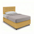 Letto 1 Piazza e Mezza Contenitore Imbottito Microfibra Ocra Boxmax Testata Button Varie Misure