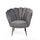 Poltrona a conchiglia 75x80x75 cm Orel in velluto grigio fumè