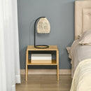 Comodino con Ripiano 43x32,5x42 cm in Bambù Naturale