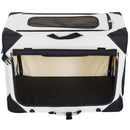 Trasportino per Cani e Gatti Pieghevole Crema nero 70x52x52 cm 