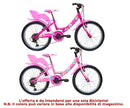 Bicicletta MTB Ragazza 20” 6 Velocità Shelly Fragola o Rosa