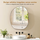 Armadietto da Bagno Mobile Sospeso con Specchio 61x12x79 cm in Vetro e Metallo Nero      