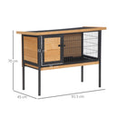 Conigliera Gabbia per Conigli 91,5x45x70 cm in Legno e Metallo Nero