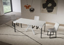 Consolle Allungabile 90-300x40x77 cm Saki Bianco Frassino Gambe Bianche 