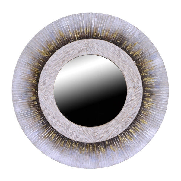 Specchio in Legno dipinto oro tondo cm Ø80xh2 acquista