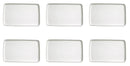 Set 6 Vassoi Snack Rettangolari 16x8x1,5 cm in Porcellana Allluminica Kaleidos Aluxina Bianchi