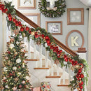 Ghirlanda Natalizia 142 Palline Natale 180 cm Festone LED Natalizio Rosso e Oro