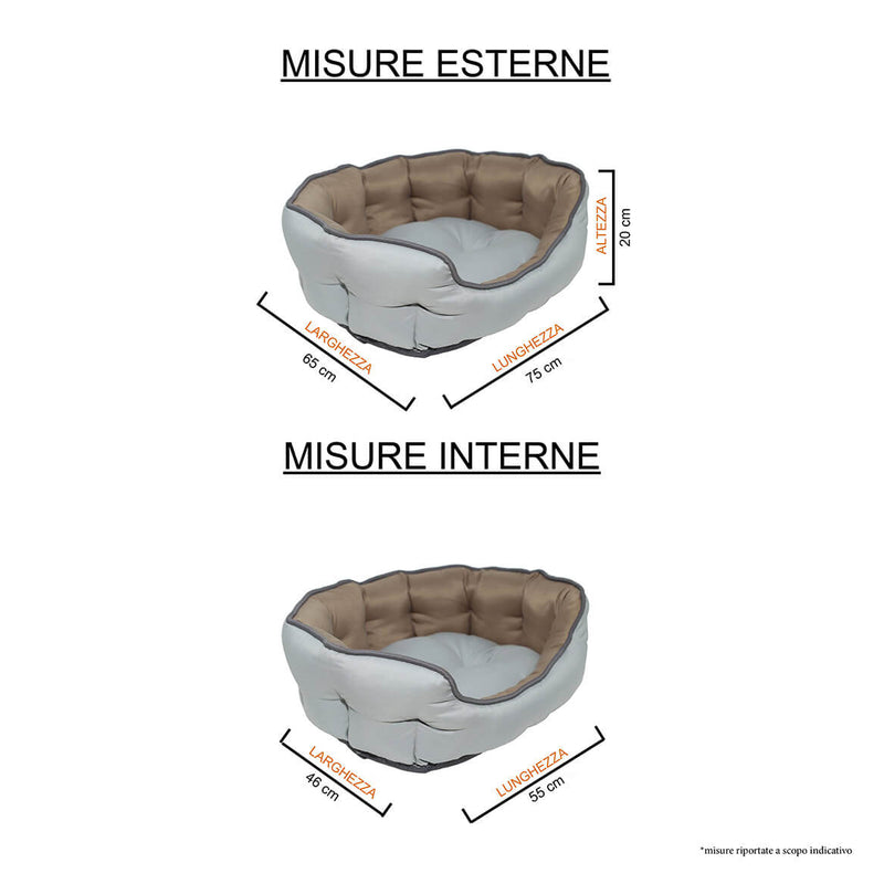 Cuccia per Cani e Gatti Grigio Chiaro\/Tortora Varie Misure