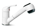 Rubinetto Cucina Miscelatore Monocomando Doccetta Estraibile Apell AP20GW Granito Bianco