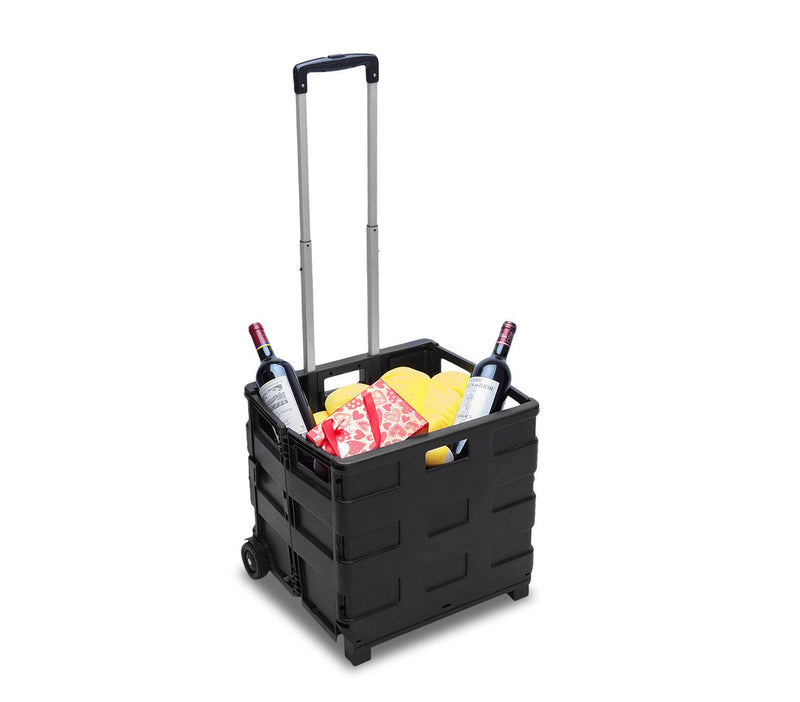 Carrello Portaspesa 36x38x33 cm Max 25Kg in Plastica Nero