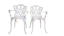 Set 2 Sedie da Giardino 57,5x58x87,5h cm con Braccioli Victoria Bianco Seconda Scelta