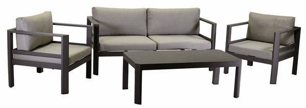 Set da Giardino Divano 2 Poltrone e Tavolino in Alluminio Riverside Tortora acquista