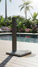 Fontana da Giardino con Rubinetto e Base in Cemento Belfer 42/QBM Antracite