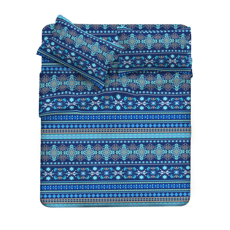 Set lenzuola stampa sopra Sotto e Federe Greca