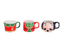 Set 3 Tazze Natalizie Schiaccianoci 15,5 cm in Ceramica