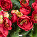 Set 3 Bouquet Artificiale di Begonia Altezza 28 cm 