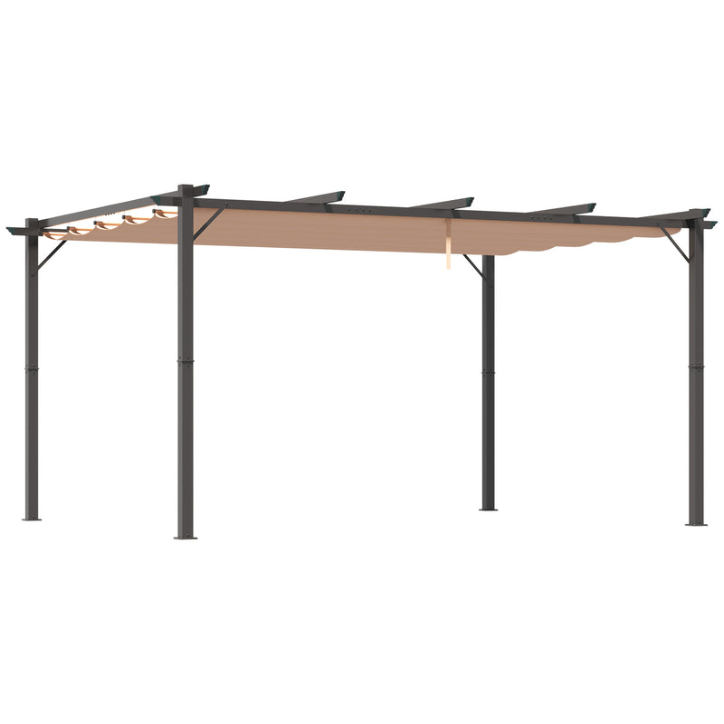 Tetto Di Ricambio Per Gazebo Outsunny 350x260 Cm, In Poliestere Traspirante Con 10 Fori Drenanti, Per Pergola 4x3 M, Crema