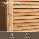 Mobile Bagno Alto 3 Ripiani 1 Cassetto e 1 Armadietto 32x30x163 cm in Bambù color Legno