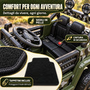 Macchina Elettrica per Bambini Fuoristrada Toyota Fj Cruiser 12V Telecomando Ruote in Gomma e Sedile in Pelle Verde Militare