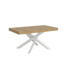 Tavolo Allungabile 180-284x90x77 cm Volantis Quercia Natura Telaio Bianco 