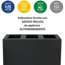 Contenitore per Raccolta Differenziata Capacità 100 L con Etichette 45x50x96 cm in Acciaio Verniciato 
