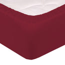 Lenzuolo Sotto con Angoli ed Elastico Tinta Unita Bordeaux Varie Misure