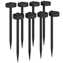 Set 8 Faretti da Esterno a Energia Solare 12x10x46 cm LED a 3000K IP44 in PP Nero  