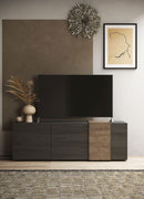 Mobile TV Moderno 3 Ante Venus 181x44x57 cm Titanio E Noce Mercure