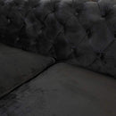 Divano 2 Posti 170x81x77 cm in Tessuto Nero