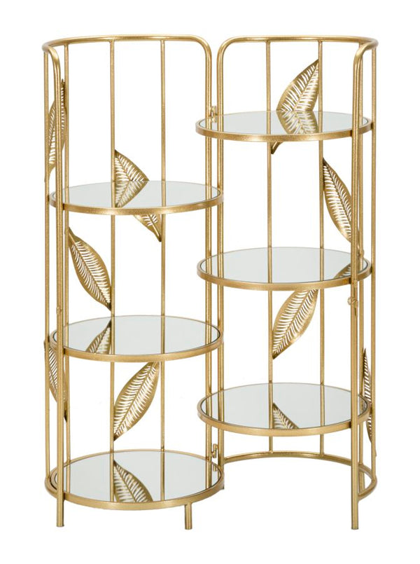 acquista Libreria Leaf Double 73x90x35 cm in Ferro e MDF Oro