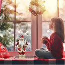 Statuina Babbo Natale Rosso Statuetta 40 cm Vestiti in Tessuto Addobbo Natalizio