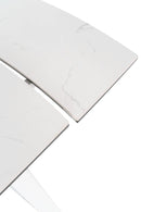 Tavolo Allungabile 140/170/200x90x76 cm in Metallo con Top in Ceramica su Vetro Bianco