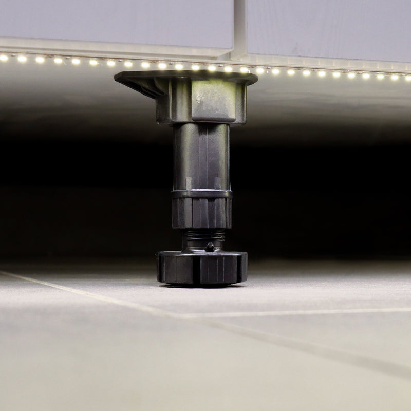 Piedino Regolabile con Base Pre-Assemblata per Mobile 98-115 mm Plastica Nero 40 Pezzi Emuca