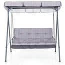 Dondolo 3 Posti da Giardino 160x118x160 cm in Ferro e Poliestere Pemba Antracite