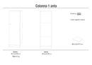 Armadio 1 Anta 46x147x34 cm Olmo Chiaro