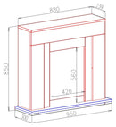 Camino Elettrico da Pavimento 85x95x30 cm Effetto Fiamma 2000W Arthur & Galileo Gold Bianco